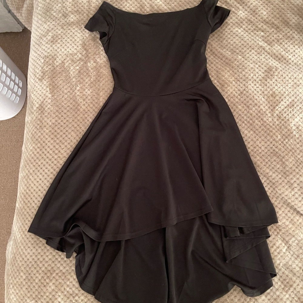 Simple Black High-Low Formal Dress